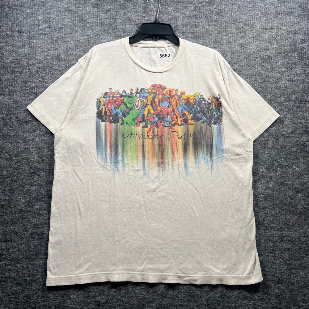 Marvel Universal Studios Superheroes Graphic T-Shirt Cream XL Spider-Man Hulk